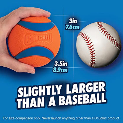 Chuckit! Ultra Ball Dog Toy - for Dogs 100+ lbs - Made from Durable Rubber - Super Bouncy - Floats in Water - 3.5-inch Diameter - Size XL (Pack of 2) - color: Ultra, size: XL (Pack of 2)