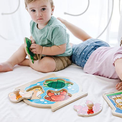 Melissa & Doug Animals Jumbo Knob Wooden Puzzles Set - Fish and Pets - style: Fish & Pets