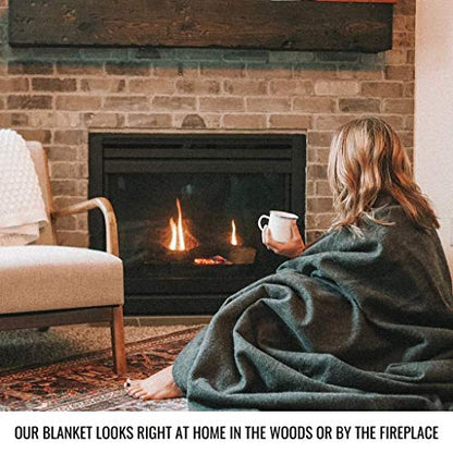 Arcturus Military Wool Blanket - Warm, Thick, Washable - Great for Outdoors, Camping, Stadium Blanket, Picnics, Travel - Car & Bushcraft Survival Kits - color: Chocolate