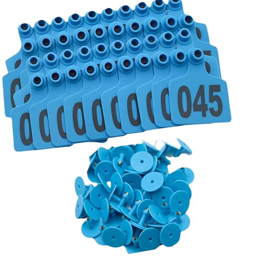 100 Pieces Ranch Animal Ear Markers Built from Gentle Yet Tough Substance Perfect for Labeling Caprine and Pigs Permanent Ear Identifiers - color: Blue