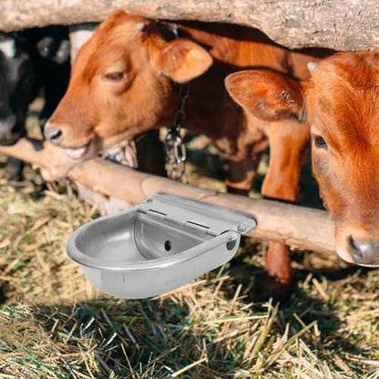 GALPADA Heavy-Duty Automatic Waterer for Cattle Stainless Steel Drinking Bowl with Float Valve Convenient Livestock Water Feeder for Cows Horses Sheep and Goats
