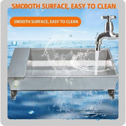 7.5L Self-Filling Stainless Steel Livestock Waterer – 304 Food-Grade Float Valve Cattle/Sheep Trough, Tool-Free Install, Leak-Proof, Freeze-Resistant, Farm Must-Have