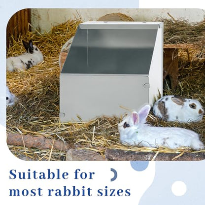 Maxcheck 2 Pcs Galvanized Metal Rabbit Nesting Box Bunny Small Animal Nest with Removable Acrylic Floor Durable Easy to Clean for Indoor Outdoor Use Rabbit Supplies (18.5 * 10.6 * 10 Inch) - size: 18.5"L x 10.6"W x 10"H