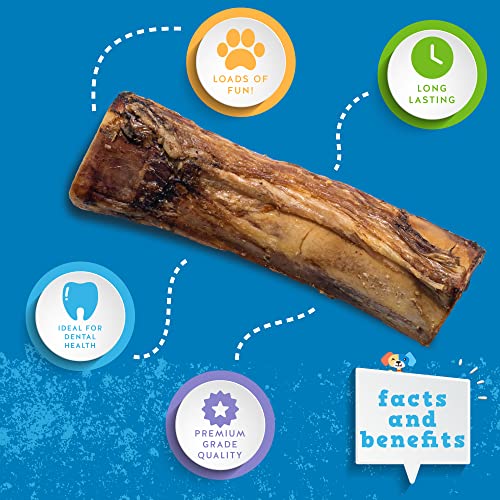 Jack&Pup Marrow Bones for Dogs (3 Pack), 6" Marrow BoneLong Lasting Dog Bones for Large Dogs, Natural Beef Bone
