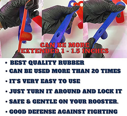 A.D.P. R1 Rooster Booster Protection Chicken Mitt Safety Poultry Bird Botas para GALLOS BREEDING Supplies 2 Pairs Color Blue & Red, Leg Protect & Care, Best Rubber - color: Red & Blue R1