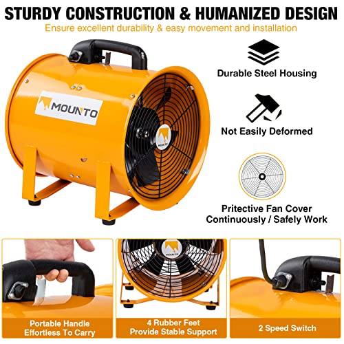 MOUNTO COMBO Heavy Duty Cylinder Fan with 25-foot Vinyl Hose (8inch) - size: 8inch