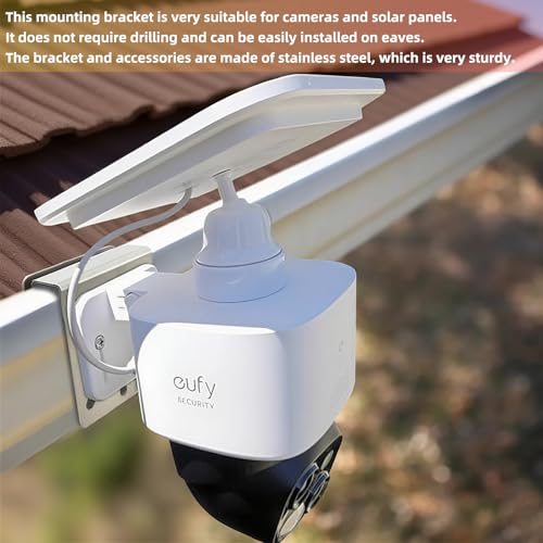 2 Pack Gutter Mount for Eufy Eolocam S340/E30, Stainless Steel Security Camera Bracket (Silvery2) - color: Silvery2