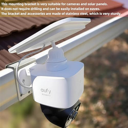 2 Pack Gutter Mount for Eufy Eolocam S340/E30, Stainless Steel Security Camera Bracket (Silvery2) - color: Silvery2