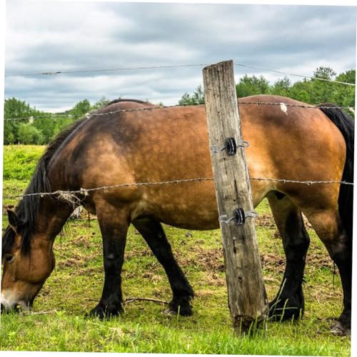 Happyyami 4pcs Electric Fence Gate Handle with Insulator Durable and Weather-Resistant Conductive Spring Hooks for Cattle Farm and Garden Fencing Installation