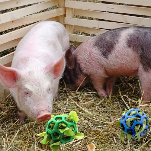 3PC Mini Pig Feeder Ball Toy Piggies Rabbit Feeding Grass Ball Treat Ball Toy Fruit Vegetable Feeder Holder Foraging Toy for Bunny Chinchilla Small Animals Pet (3 PC)