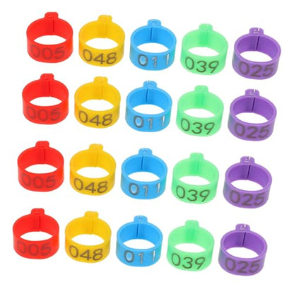 50pcs Poultry Leg Bands Durable Chicken Leg Rings for Easy Identification of Roosters Hens Lightweight Reusable Bright Colors for Marking Different Breeds