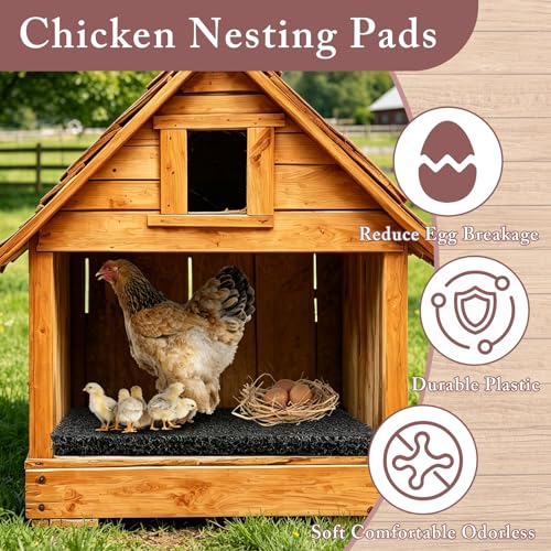 6 Pcs Chicken Nesting Pads for Chicken Coop 12"×12" Washable Chicken Nesting Box Pads for Chicken Coop Chicken Hen Box Laying Eggs