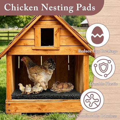 6 Pcs Chicken Nesting Pads for Chicken Coop 12"×12" Washable Chicken Nesting Box Pads for Chicken Coop Chicken Hen Box Laying Eggs