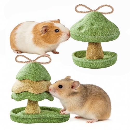 2 Pack Guinea Pig Chew Toys, Prevent Teeth Overgrowth, Rabbit Chew Toys, Natural Treats for Rabbit/Hamster Toys, Natural Timothy Grass & Vegetables, Small Animal Toys for Habitat Decoration
