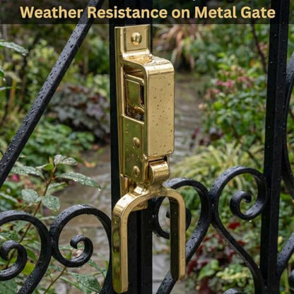 Instant Locking Farm Gate Latch - Heavy Duty Self-Closing Automatic Gravity Lever for Wooden Metal Gates