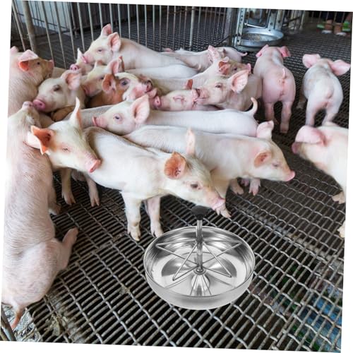 MERRYHAPY Stainless Steel Pig Feeder Large Capacity Goat Feeder Livestock Water Troughs