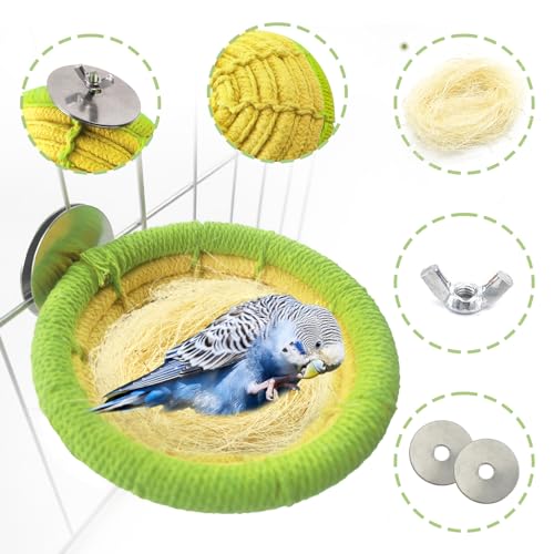 Cotton Rope Bird Nest Handmade Bird Breeding Nest Parrot Hatching Nesting for Budgie Canary Parakeet Finch Cockatiel Lovebird and Other Small Birds