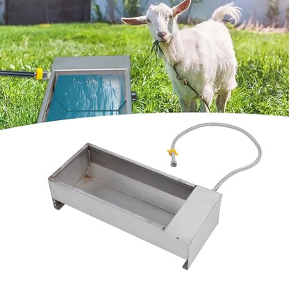 Automatic Livestock Water Trough | 5 - Gallon Large Capacity Auto - Filling Bowl | Stainless Steel Waterer for Chickens/Ducks/Cows | Rustproof Farm Watering System