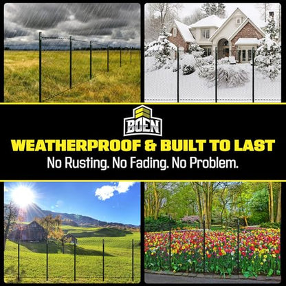 Boen Poultry hex Netting Plastic Temporary Barrier Chicken Wire Protection for Yard (3' x 25', Black)