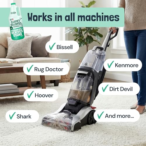 Sunny & Honey Carpet Cleaner Shampoo Solution for Machines, 32floz Mint | USA Made - Stain and Odor Eliminator - Cleans Carpets and Upholstery - For Upright and Spot Cleaners - Concentrated Formula - size: 32 Fl Oz (Pack of 1)