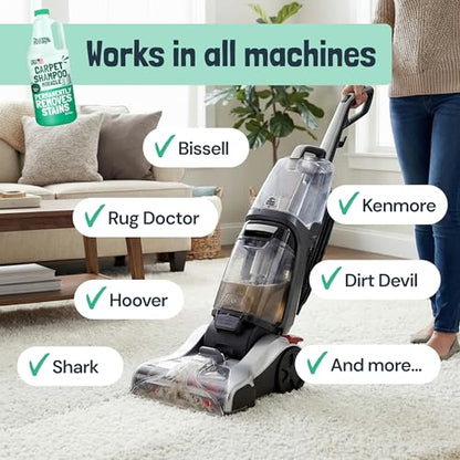 Sunny & Honey Carpet Cleaner Shampoo Solution for Machines, 32floz Mint | USA Made - Stain and Odor Eliminator - Cleans Carpets and Upholstery - For Upright and Spot Cleaners - Concentrated Formula - size: 32 Fl Oz (Pack of 1)