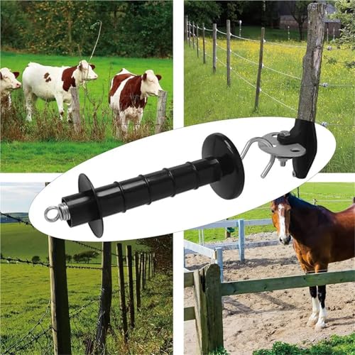 Electric Fence Gate Handle Spring 12-Pack Insulated Fence Gate Handles with Spring Tension, Plastic Replacement Parts