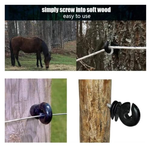 Electric Fencing Ring Insulators Electric Fence Insulators Wood Post Insulator Hooks Farm Livestock Fencing Wire Tapping Insulation Nail(30PCS) - color: 30PCS