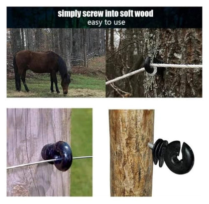Electric Fencing Ring Insulators Electric Fence Insulators Wood Post Insulator Hooks Farm Livestock Fencing Wire Tapping Insulation Nail(10PCS) - color: 10PCS