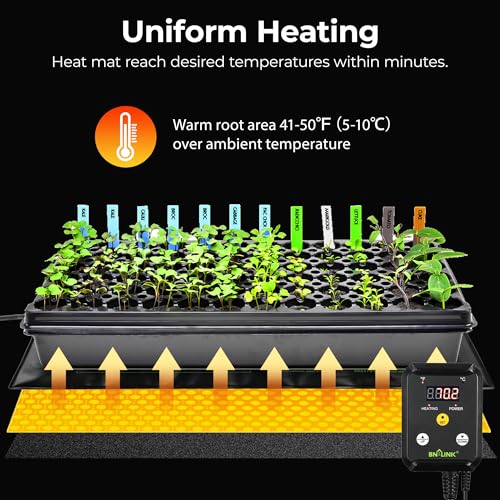 BN-LINK Seedling Heat Mat Heating Pad 20" x 20.75" with Digital Thermostat Controller Combo Set Waterproof for Indoor Seed Starting and Plant Germination - size: 20" x 20.75" & Thermostat