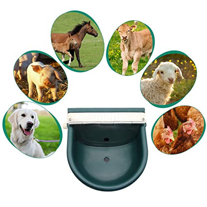 Automatic Water Bowl Plastic Livestock Waterer for Horse Cattle Goat Sheep Dog,Farm Grade Sheep Water Trough Bowl (with Drainage Hole & 39.37 inch Pipe)… (Without 39.37 inch Pipe)