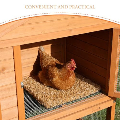 Levemolo 6pcs Chicken Coop Nesting Pads - Washable Grass Carpet Nest Mat for Laying Hens - Artificial Turf Bedding for Poultry House and Chicken Box Liners 12x11.8 Inch - color: Light Brown