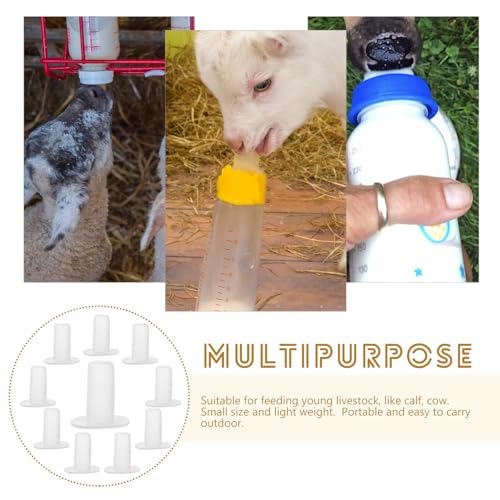 TIDTALEO 10pcs Calf Milk Bottle Nipples Rubber Pacifiers for Livestock Feeding Sturdy Calf Nursing Bottles Accessories for Farm Animal Milk Feeding