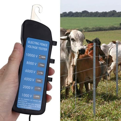Electric Fence Tester, Electric Fence Voltage Tester Portable Testing Tool with 6pcs Light for Farm Gardening Tools