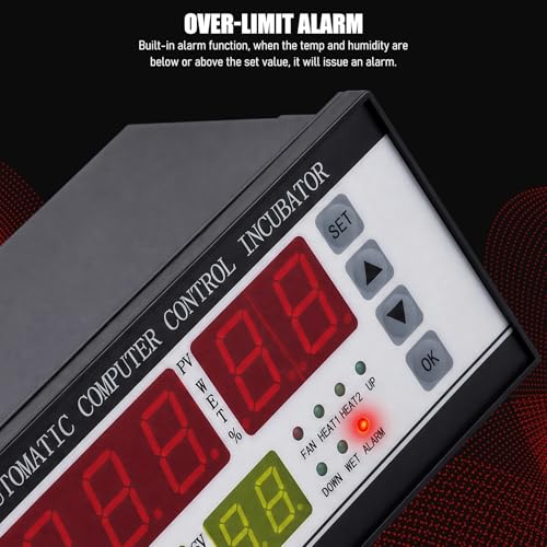 Multifunctional Automatic Incubator Thermostat Temperature Humidity Controller for Eggs Black