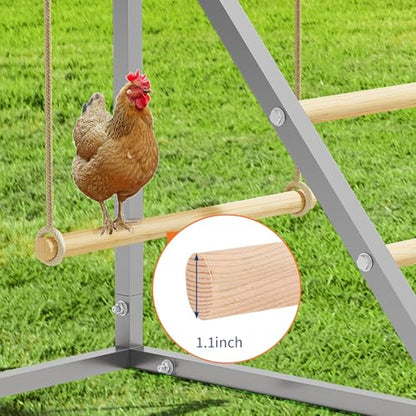 Chicken Roosting Bars for Coop, with Swing, Metal Frame Chicken Perch for Outdoor Coop and Farms, Fits All Poultry & Baby Chicks, 37.6''L x 15.7''W x 27.5''H - size: 37.6''L x 15.7''W x 27.5''H