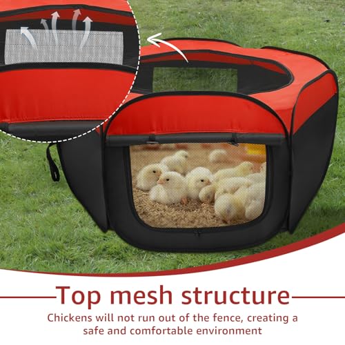 Oxford Cloth Brooder Box for Chick Starter Kit Brooder Pen/Baby Chicken Supplies, Portable Small Pet Cage Tent with Zippered Cover, Brooder Box with Ideal Size Brooding up Baby Chick, Duck and Quail
