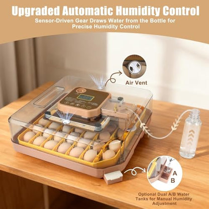 Nest IV - 48 Egg Incubator for Breeders, Fully Automated, Accurate Humidity & Temp Control, Chick Separator, Flexible Egg Spacing, Custom Incubation Days, Auto Turning & Auto Stop, Easy Monitoring - size: 48 Egg [Brown]