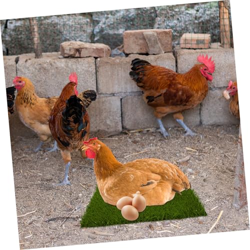 BESPORTBLE 3Pcs Chicken Nesting Pads Reusable Fake Grass Mats for Coop Pads for Hens Washable Nest Box Liners for Comfortable Egg Laying