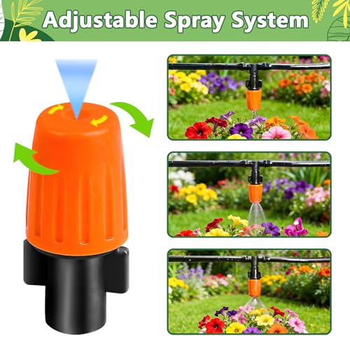 280 Pcs Barbed Connectors Irrigation Fittings Kit, Drip Irrigation Barbed Parts 1/4'' Tubing Kit for Garden Lawn (Nozzles, Nozzle Tees, Single Barbs, Couplings, Tees, Elbows, Plugs, Crosses) - size: 1/4 Inch Fittings-280P