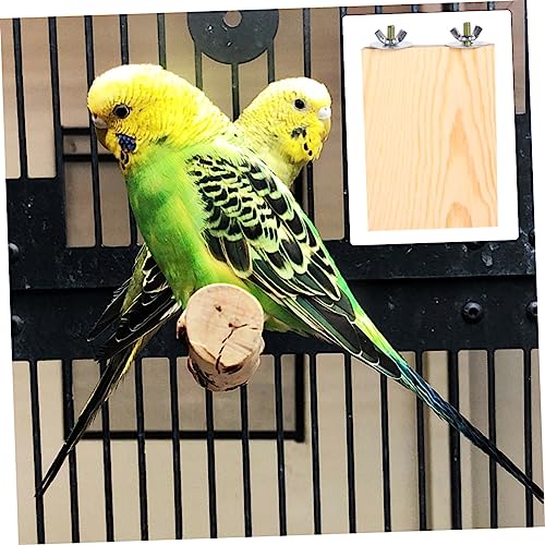 POPETPOP 3pcs Parrot Wood Platform Perches for Bird Cage Branch Stand for Animals Encourages Exercise and Coordination for Hamsters Mice and Parrots