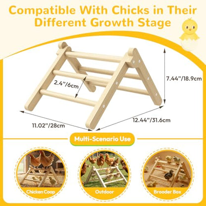 Innoland Chick Perch Foldable, Chick Toys Stable & No Assemble, Baby Chick Toys for Stand Training, 12.44" ×11.02" ×7.44" Chick Roosting Perch for Chicks Brooder | Coop (L) - size: 12.44" ×11.02" ×7.44"