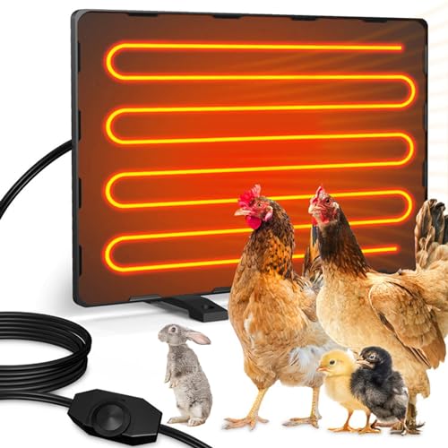 PINNKL Chicken Coop Heater, 15.3 x 11.4 Inch Chick Brooder Heating Plate, 140 Watts Adjustable Temp Radiant Heat Panel, for Chick Kitten Puppy Poultry Pets