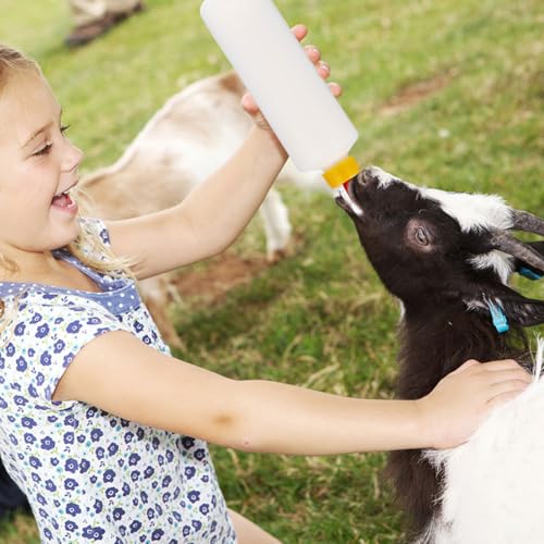 GANAZONO 2sets Small Animal Feeding Bottle for Calf Puppy Goat Kitten Milk Replacement Farmhouse Ranch Lamb Nursing Supplies - size: 23.50X6.00X6.00CM