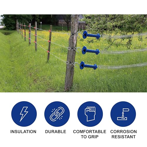 5 Pack Electric Fence Gate Big Tension Spring Extended up to 23 feet for Electric Fence Gate Livestock Fence Agricultural Fencing and Pasture - style: PK5 Big Tension Spring 23ft