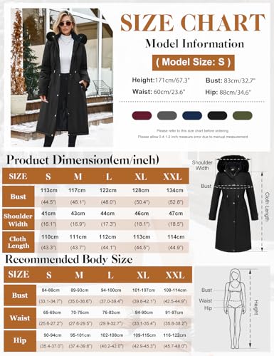 Womens Long Puffer Winter Coats Fleece Jacket Down Parka Warm Overcoat Thicken Quilted Jacket Removable Fur Coat - color: Black, size: Medium