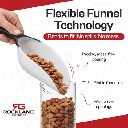 Rockland Guard 1-Cup Multipurpose Scoops (3-Pack) – Flexible Funnel Tip for Spill-Free Pours – Heavy-Duty Ice Scoop for Freezer & Ice Machine – Dog Food Scoop & Flour Scoop for Canisters - size: 3 Pack