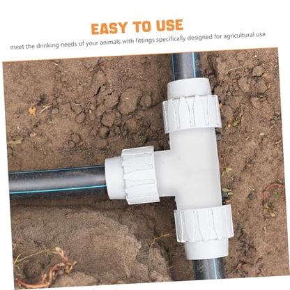 20 Pcs PVC Water Pipe Fittings Barbed Tee Connectors Elbow Adapters and Plugs for Drip Irrigation and Livestock Watering Systems