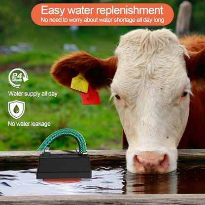 Water Trough Float Valve for Stock Tank, Automatic Control Waterer Level for Livestock Horse Chicken Animal Fish Pool with Hose Metal Connector & Ptfe tape （1 pack）
