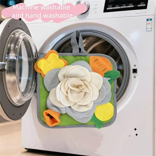 Rabbit Foraging Mat Snuffle Mat for Small Animals Rabbit Toy 11.81"x11.81" Rabbits Snuffle Mat Pets Interactive Feeding Matt Treat Dispenser for Bunny Guinea Pigs Ferrets Chinchillas (#B) - color: #B