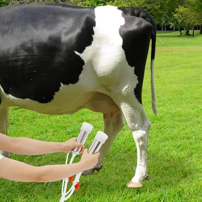 Electric Cow Milking Machine 2-in-1 Portable Rechargeable Goat Milker Adjustable Suction Pulsation Vacuum Pump Electric Milker for Goats and Cows with Stainless Bucket (5L) - size: 5L